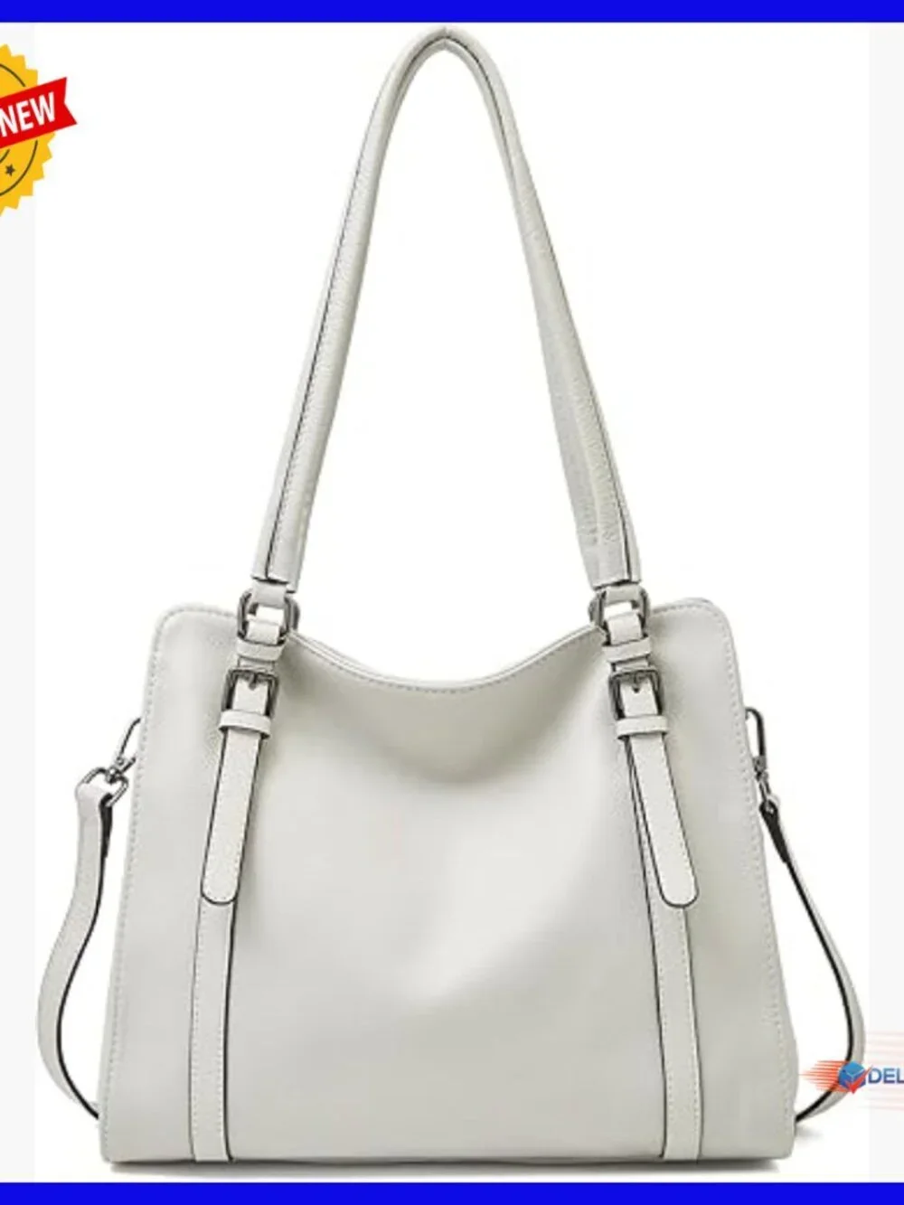 Large Genuine Leather Hobo Bag with Zipper Pockets for Everyday & Travel